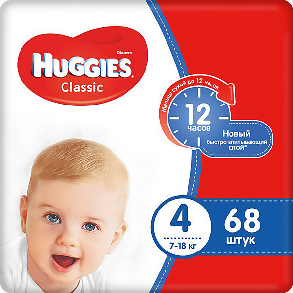   Huggies Classic (4) Mega Pack 7-18 , 68 .