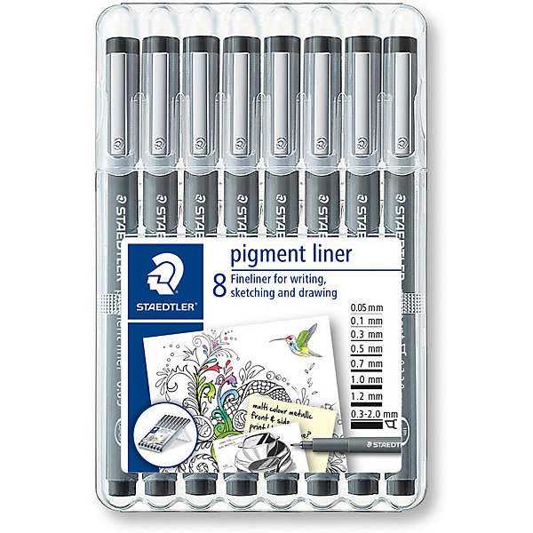     Pigment liner, 8 .: (0,05/0,5/0,1/0,3/0,7/1,0/1,2/2,0 ),  , Staedtler